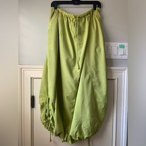 NWT Free People Picture Perfect Parachute Skirt, Citron Green, Size Small